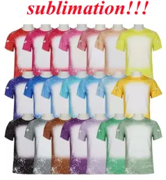 Wholesale Sublimation Bleached Shirts blank Heat Transfer Shirt Polyester T-Shirts US Men Women Party Supplies G0928