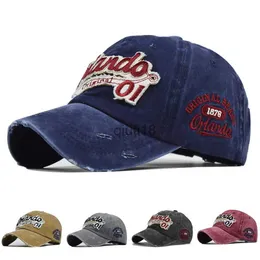 Ball Caps 5 Colors Embroidered Orlando Vintage Washed Cotton Baseball Cap Men Women Outdoor x0928