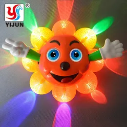 Intelligence toys Dancing 3D Lighting Sunflowers Battery Operated Toy Figure Action Toy With Flashing Lights Electric Universal Musical Baby Toys 230928