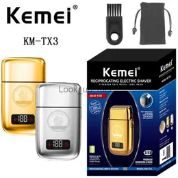 Electric Shaver Hot Sale New Anti Pinch Hair Product Electric Gold Metal Body Shaving Kemei Km-Tx3 Usb Charging Reciprocating Shaver YQ230928