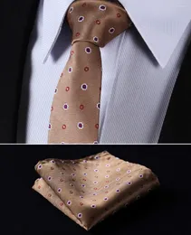 Chusteczka td703z5 brązowa fioletowa polka kropka 2.17 "Jedwabny tkanin szczupły wąskie mężczyzn krawat krawat kieszonkowy kieszonkowy zestaw