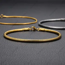 1/1.5/2/3mm Width Round Snake Chain Link Bracelet Stainless Steel Chain Bracelet for Women Men Diy Jewelry Making Accessories