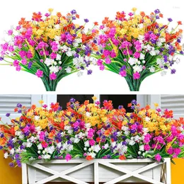 Decorative Flowers Artificial UV Resistant No Fade Faux Plastic Plants Wedding Decoration Garden Porch Window Kitchen Office Home Decor