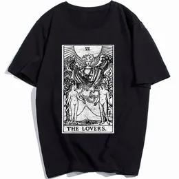 The Lovers Tarot Card Major Arcana Fortune Telling Occult Mens T Shirt Crazy T Shirt Cotton Printing247D