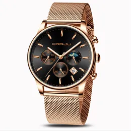 CRRJU 2266 Reloj de cuarzo de 42 mm de diámetro para hombre Relojes de personalidad casuales Relojes de pulsera populares para estudiantes enteros de moda 258B