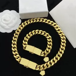 Modische goldene Charm-Link-Halsketten für Damen und Herren, Party-Schmuck für Paare, Liebhaber, Verlobungsgeschenk mit Box 268 g
