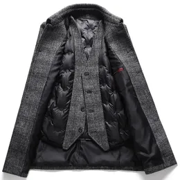 Men's Wool Blends arrival winter wool Plaid trench coat men autumn mens thicken liner detachable woolen overcoat plussize M4XL K1079 230928