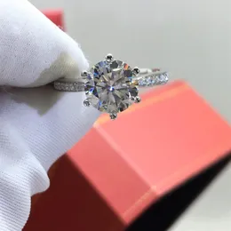 Cluster Rings Inbeaut Classic 6 925 Silver Round Excellent Cut 2 Ct D Color Pass Diamond Test Moissanite Ring Women Wedding Jewelr270f