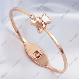 Simple Bear Bracelet for Women Stainless Steel Bracelets Fashion Jewelry Accessory
