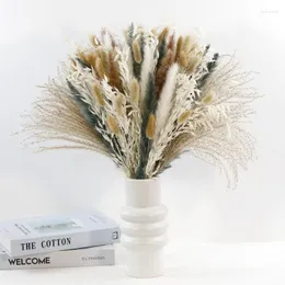 Decorative Flowers 45cm Pampas Grass Dried Natural Home Decoration Country Wedding Supplies Table Decorations Articles Of Bar And Homemade