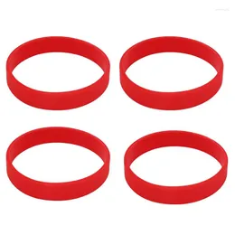 Strand 4X Fashion Silicone Rubber Elasticity Wristband Wrist Band Bangle Red
