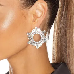 New Trend Charm Earrings women's Shiny Rhinestone Sun Flower Shape Pendant Earrings Dinner Party Fashion Jewelry Accessories3143