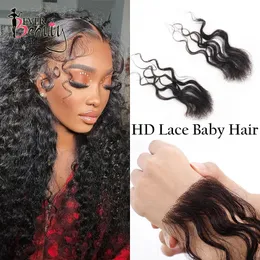 Lace S HD Baby Hair Stripes Human Edge 4 PCS Body Wave Swiss Loweline Paski dla kobiet Ever Beauty 230928