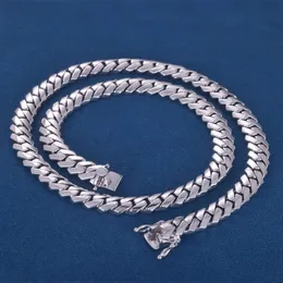 Collar de pulsera de cadena de eslabones cubanos de Miami de oro relleno sólido hecho a mano de fábrica personalizado de 18 mm S925 de plata 9k 10k 14k 18k