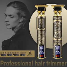 Clippers Trimmers Vintage Hair Machine TRIMER TRIMMER DLA MĘŻCZYZNY BRIB T9 Profesjonalne elektryczne brodę do golarki USB 230928