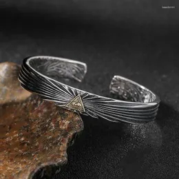 Bangle 2023 S925 Sterling Silver Jewelry Vintage Thai Personalized God's Eye Men's And Women's Open Bracelet Accessories
