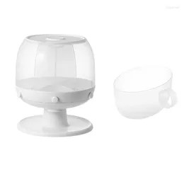 Storage Bottles 6-Grid Moisture-Proof Rice Dispenser Clear Sealed Cereal 360 Rotating Miscellaneous Grain Jar