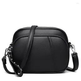 Marsupi Rivetto Nappa Designer semplice Tracolla nera per donna Borsa a tracolla femminile casual Messaggero da donna in pelle PU