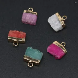 Pendant Necklaces 5Pcs Wholesale Price Natural Stone Irregular Druse Charm DIY For Necklace Bracelet Earing Making Jewelry Gift