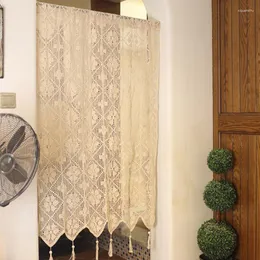 Cortinas de macramé con cuentas para Kichen, cortinas bohemias de puerta  corta, cenefa para colgar en la pared, decoración sobre la cama, para
