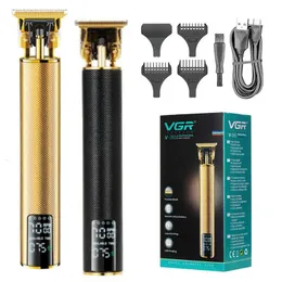 Clippers Trimmers VGR Profissional Aparador de Cabelo para Homens Grooming Máquina de Corte de Barba Bigode Elétrico Recarregável Lítio 230928