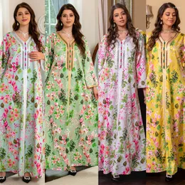 Ethnic Clothing Moroccan Arabic Long Dresses Muslim Dress Abayas For Women Luxury Floral Dubai Abaya Kaftan Evening Maxi