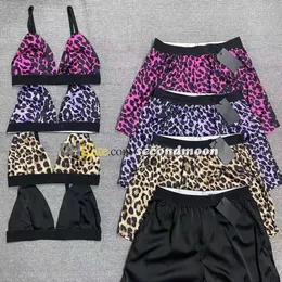 Kobiety Leopard Print Tracksuit Sexy Sling Top Letters Wasbing Women Pants Summer Sport Yoga Outfit