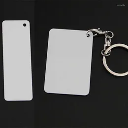 Keychains Sublimation Aluminum Blank Key Chain Transfer Printing Ring Consumables Two Sides Can Printed 50pieces/lot Promotional