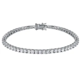 Real Solid 925 Silver 15-21cm Tennis Bracelet Jewelry Pave Full 3mm of 5A CZ Eternal Gift for Wife Fine Jewellery206j