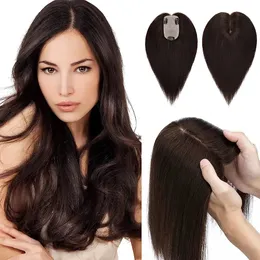 Lace S Human Hair Toppers dla kobiet 12 -calowy prawdziwy klip w kawałkach jedwabna podstawa z bezpłatnym rozstaniem 230928