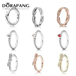 Dorapang 925 스털링 실버 14K 금색 반지를위한 여성용 로즈 골드 드롭 패션 DIY 팬 링 공장 전체 3111