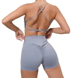 Active Sets Women Soft Quick Dry Lightweight Scrunch BuRunning Shorts And Bra Set Sexy Outdoor Running Fitness Yoga Suit