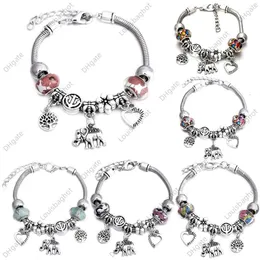 Fashion Glamour Bangle Jewelry 6 Colors Metal Lobster Buckle Snake Chain Beaded Bangles for Women Summer Bracelet Romantic