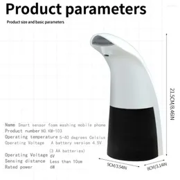 Flytande tvåldispenser Automatisk skum Touchless infraröd rörelsessensor Handsfree Foaming Pump för badrumskök vitt