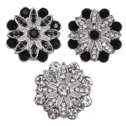 5pcs lot Whole Snap Button Jewelry Crystal Flowers 18mm Snap Buttons Fit Silver 18mm Snaps Bracelets Bangle2927