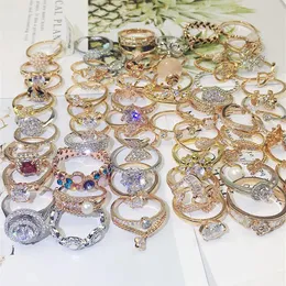 Diamentowe imitacja Pierścienie klejnot Kobiet mody cyrkon Pierścień Ozdoby biżuterii mieszane partia srebrna akcesoria ślubne 2655