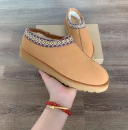 Tasman Ugge Chinelos de pele de castanha Slides de pele de carneiro Shearling Tazz New Mules Mulheres Homens Austrália Mini bota plataforma sapatos deslizantes camurça superior conforto outono inverno