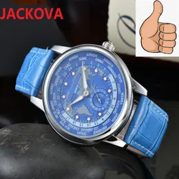 Super Business Szwajcaria Highend męskie zegarki luksusowy kalendarz mody Mężczyźni czarny brązowy skóra japońska kwarc Ruch kraj nazwa 266b