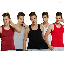 Undershirts 2023 5pcs/Pack Men Undershirt Underwear Cotton Singlet Bodysuit Men's Sleeveless Tank Tops Shirt Gym Fitness Vest Summer
