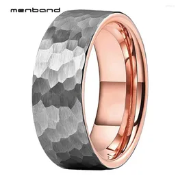 Wedding Rings 6mm 8mm Band Tungsten Carbide Engagement Multifaceted Hammered Brushed Finish Comfort Fit