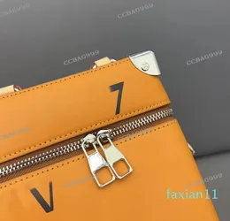 Bolsa de designer unissex laranja com alça superior apliques letras impressas alça de couro removível bolsa de ombro crossbody mala 19x15cm