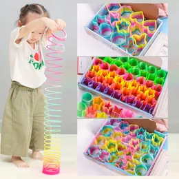 Rainbow Coil Spring Toy Magic Fidget Toys Spring Rainbow Stacked Circle For Carnival Springs Bulk Toys Prize Birthday