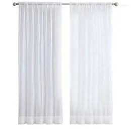 Curtain 4 Panels White Sheer Curtains 84 Inches Long Rod Pocket Window Treatment Gauze Voile Drapes For Bedroom Living Room