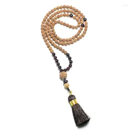 매력 팔찌 창조적 인 수제 네팔 108 작은 vajra bodhi beads hand string tassel 우아한 기질 묵주 목걸이