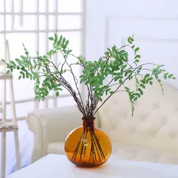Decorative Flowers Real-looking Locust Leave Branches Artificial For Home Room Decor Fake Green Plant Leaf Simulation Oval Eucalyptu
