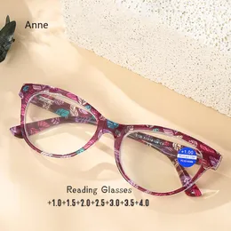 Okulary przeciwsłoneczne Cat Eye Anti Blue Light Reading okulary Kobiety moda okulary hiperopia w stylu hiperopii unisex presbyopia okulary 1to 4