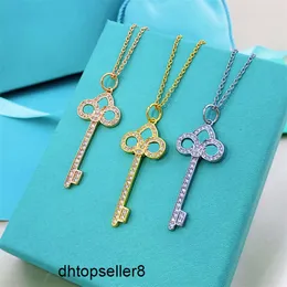 top Designer Collana con ciondolo di lusso per donna Chiave di sbloccoCatena in acciaio al titanio con diamanti Collane regalo per San Valentino Accessori per gioielli con catena girocollo Non sbiadiscono