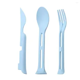 Dinnerware Sets Portable Japan Style Western Tableware Fork Spoon Travel Wheat Straw Cutlery Set Kitchen Gadgets