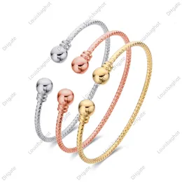 Zalman Fine 18k Gold Color Wire Ball Bracelets for Women Stainless Steel Wristband Accessories Hand Ornament Realiza