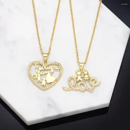 Pendant Necklaces Andralyn MAMA LOVEBoy Girl Love Heart Necklace Mother's Day Jewelry Ornaments Wholesale